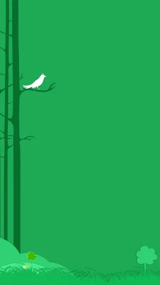 扁平绿色树木PSD分层H5背景素材高清