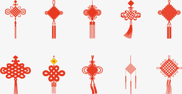 红色中国结矢量元素免抠