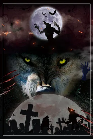 创意黑色杀人狼桌游海报背景高清