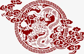 龙腾装饰底纹免抠
