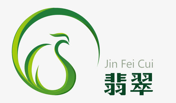 凤凰形状的翡翠标志免抠