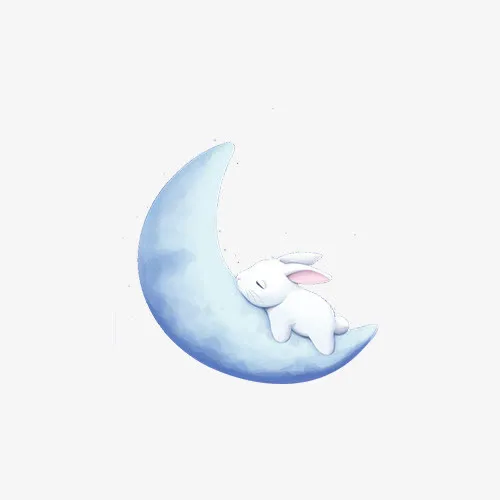 月亮与兔子免抠