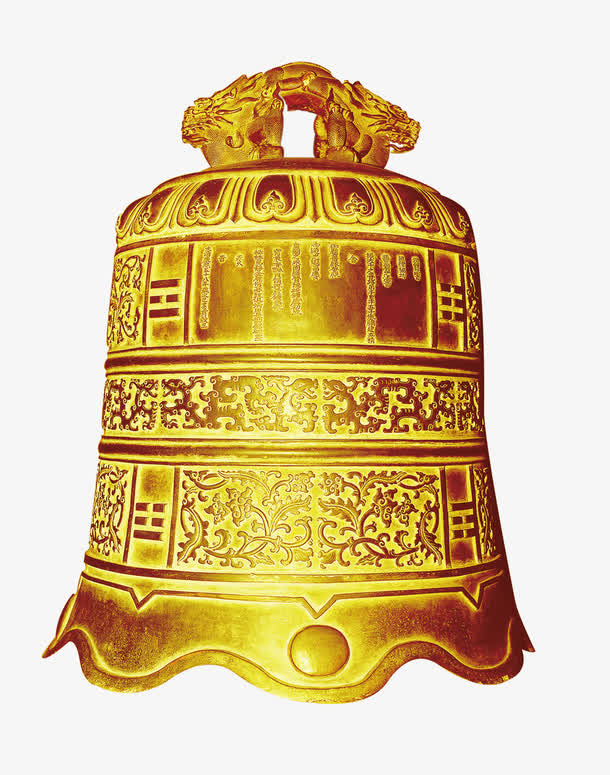 金色大钟免抠