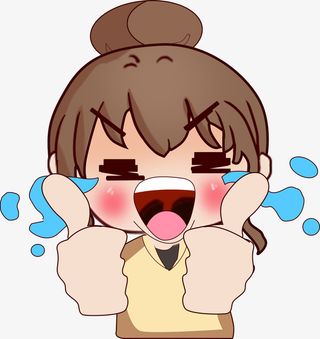 手绘伤心哭的小女孩表情包免抠