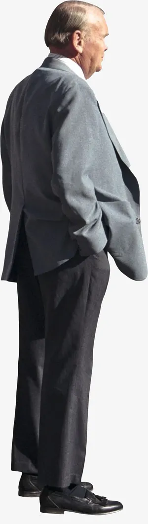 慈祥老人全身站姿免抠