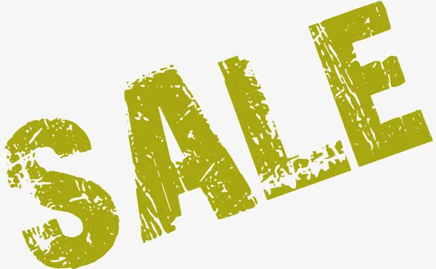 sale销售绿色艺术字免抠