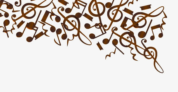 棕色音符免抠