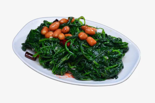 花生豆爽口凉拌菠菜免抠
