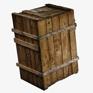 废弃的旧物破木箱图案素材免抠