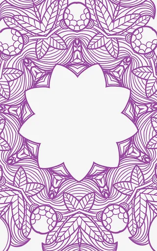 矢量紫色大气婚礼请帖底纹免抠