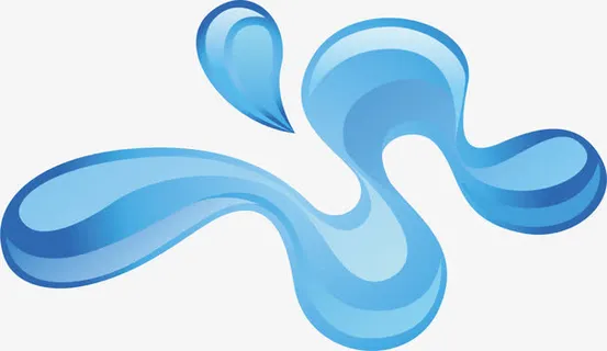 蓝色水花元素免抠