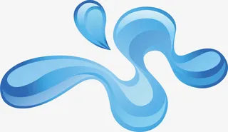 蓝色水花元素免抠