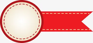 简约红色条幅免抠