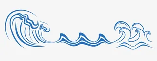 手绘海浪国潮元素免抠
