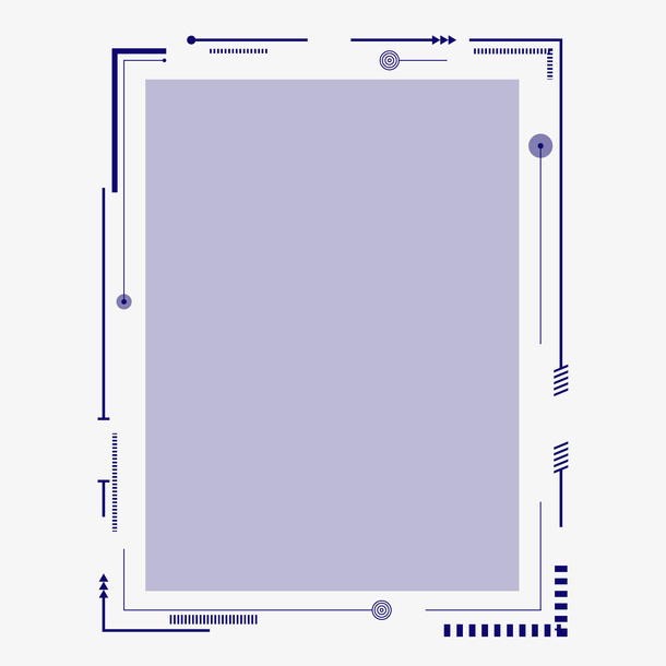 科技感蓝色文本框免抠