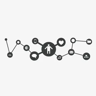 矢量黑白关系网格图免抠