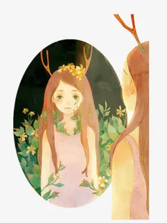 镜子里的少女免抠
