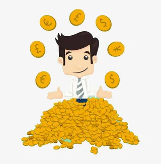 钱堆里的人免抠