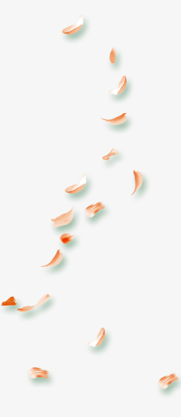 橙色清新花瓣漂浮素材免抠