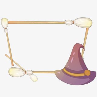 万圣节女巫帽边框免抠