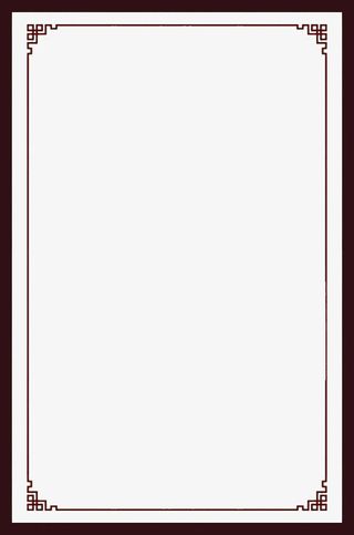 中国风竖版墙画边框免抠