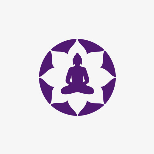 紫色佛教菩萨logo免抠