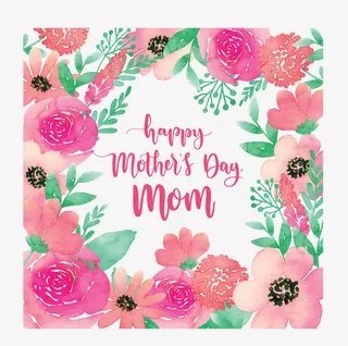 美丽粉玫瑰母亲节边框免抠