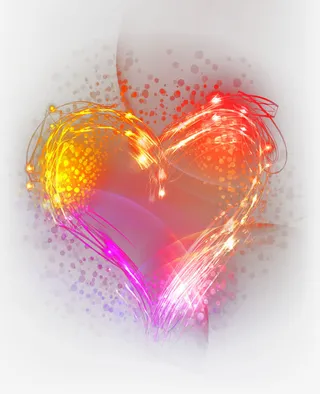 酷炫光感爱心矢量免抠