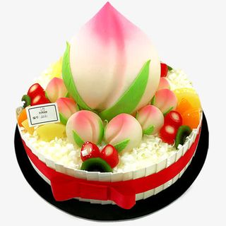 水蜜桃奶油蛋糕免抠