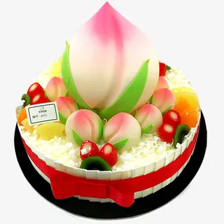 水蜜桃奶油蛋糕免抠