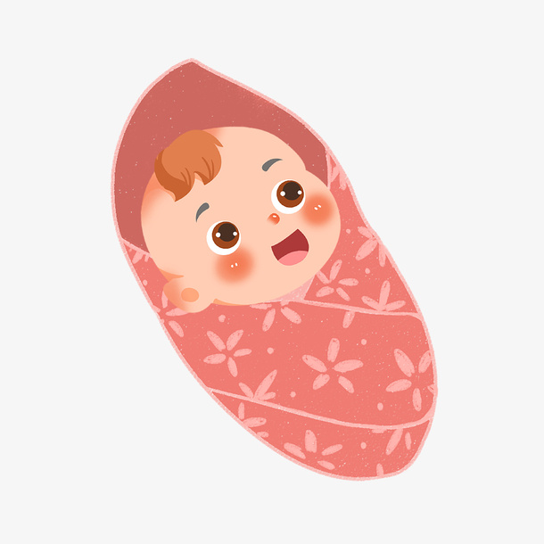 襁褓中的男婴儿免抠