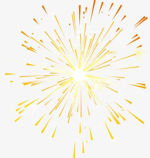 春节黄色渐变烟花免抠 春节黄色渐变烟花免抠