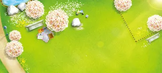 春天浪漫清新绿色海报背景高清