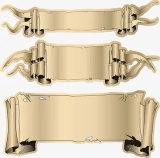 矢量黄色纸张卷起对称免抠