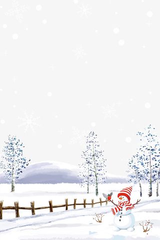 高清下雪的乡间小路免抠