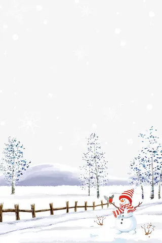 高清下雪的乡间小路免抠