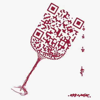 创意红酒杯二维码免抠