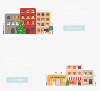 两副圣诞节横幅免抠