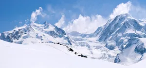冬季雪地冬天摄影蓝色海报背景高清