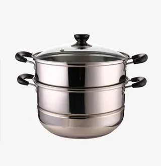 不锈钢双层蒸锅免抠