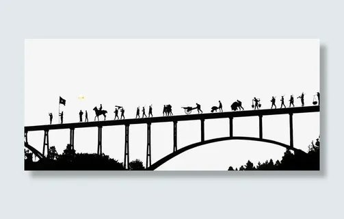 黑色军人剪影长征免抠