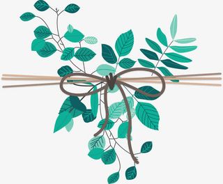 小清新春天绿色树叶免抠