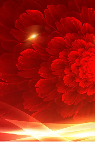 红色大气牡丹花开高清