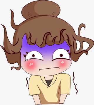 手绘惊吓卡通小女孩表情包免抠