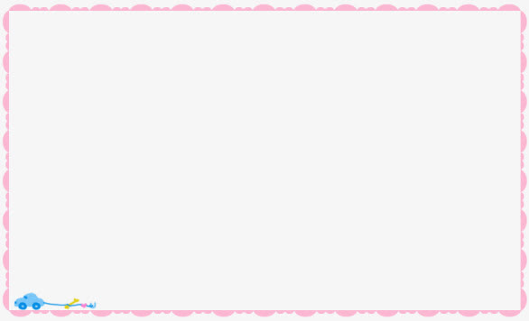 粉红波浪边相框免抠