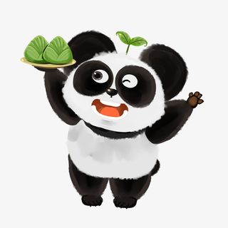 端着粽子的熊猫免抠