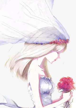 唯美手绘插画免抠