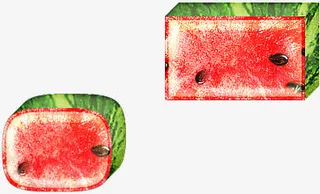 西瓜立体西瓜装饰免抠