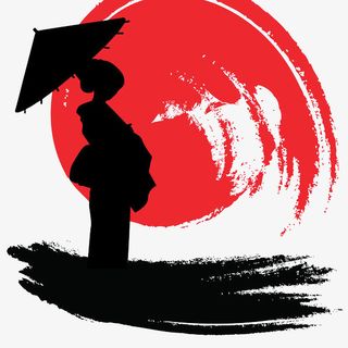 日本和服女性剪影免抠