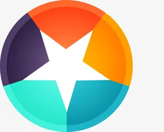 彩色几何花型矢量图免抠